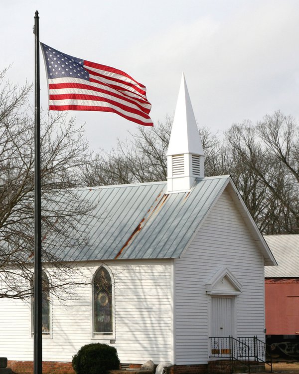 Church with flag