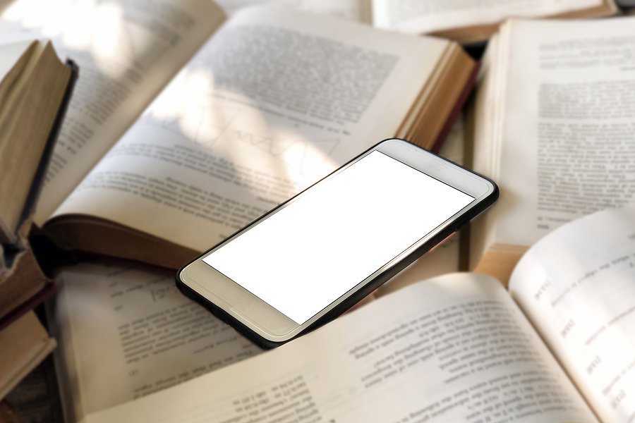 Phone and books