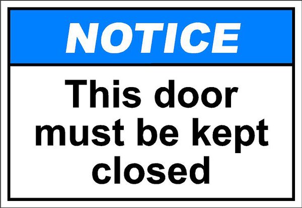 Closed door sign