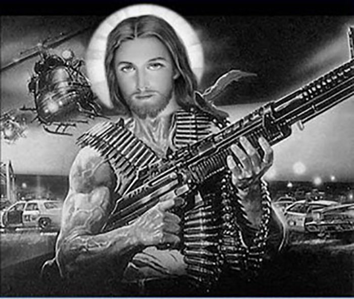 Gun-toting Jesus