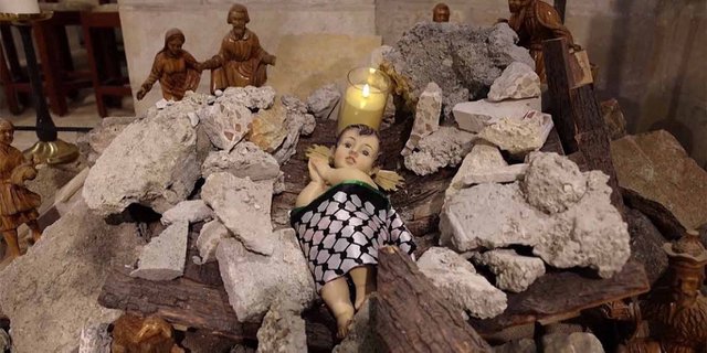 Baby Jesus in Rubble