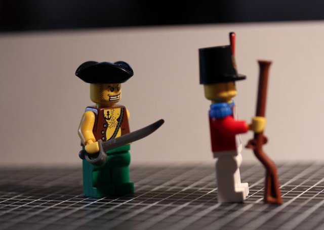 Lego Pirate Stabbing Soldier