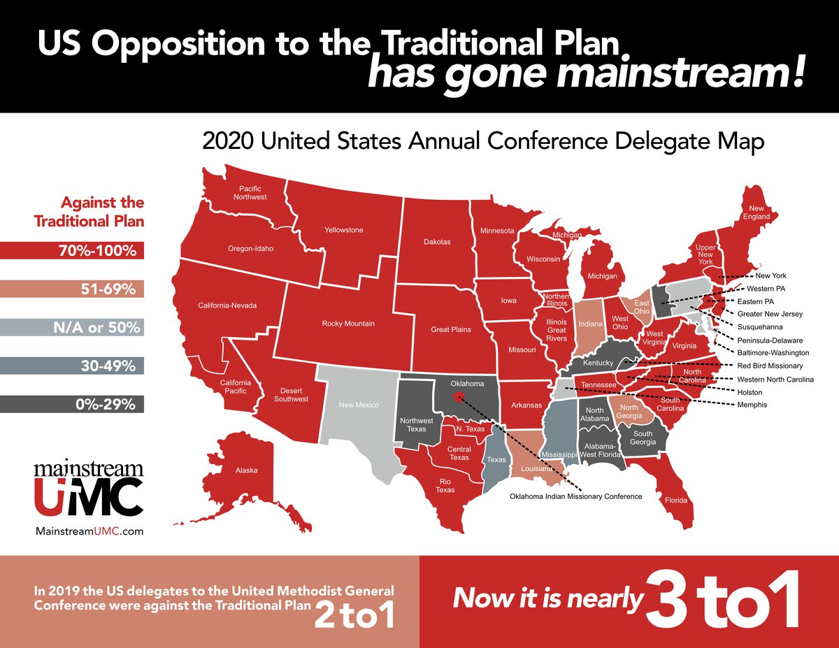76 Percent of U.S. Annual Conferences Reject Traditional Plan United