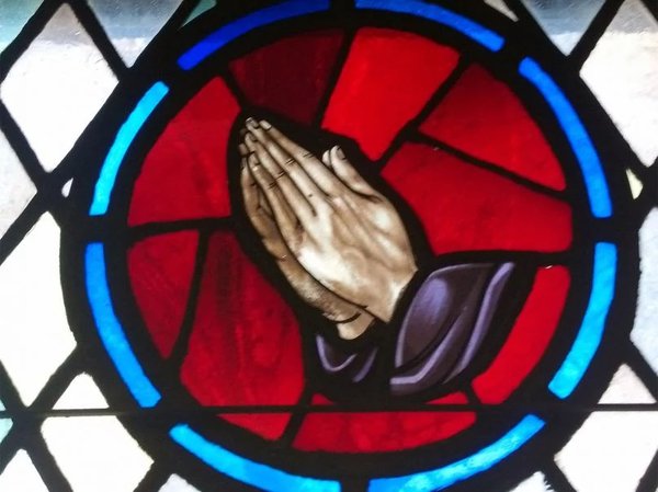 Praying Hands Stained Glass