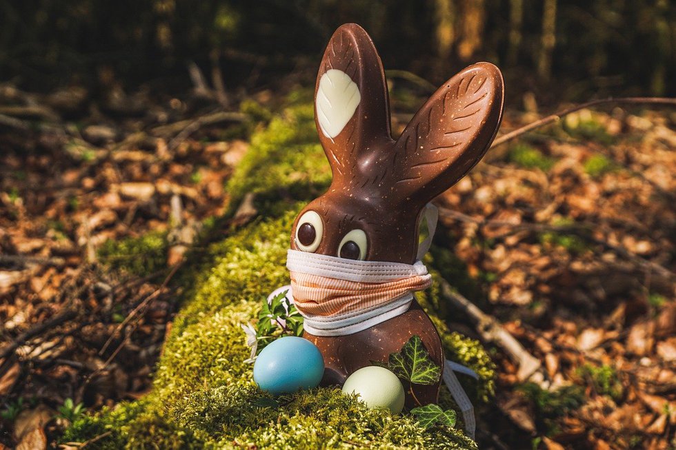 Masked Easter bunny